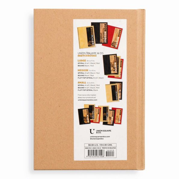 Sketchbook 5.5 x 8" Kraft Hardcover Mixed Media Sketchbook for Drawing: Acid-Free Quality Paper (128 pages)