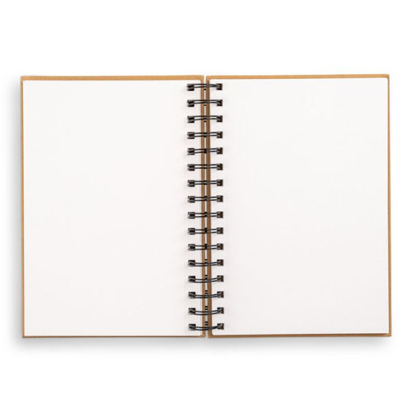 Sketchbook 5.5 x 8" Kraft Spiral Hardcover Mixed Media Sketchbook for Drawing: Acid-Free Quality Paper (128 pages)