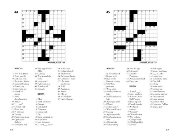 100 Park Bench Crosswords