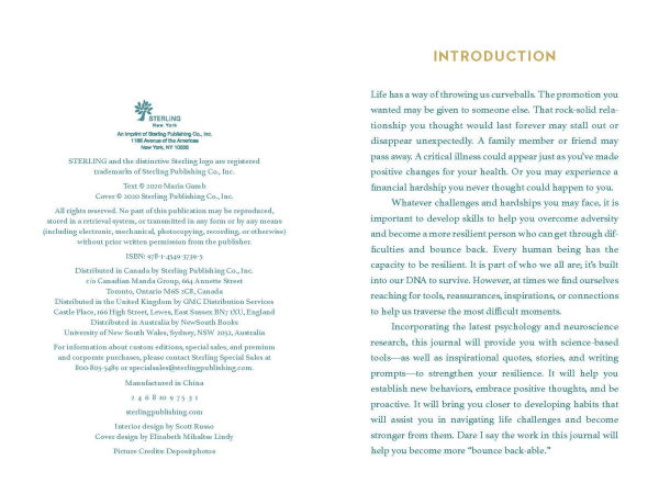 Resiliency Journal: 5 Minutes a Day toward Strength, Balance, and Inspiration