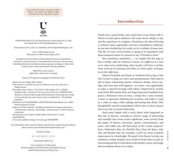 Cheers!: Cocktails & Toasts to Celebrate Every Day of the Year - A Cocktail Book