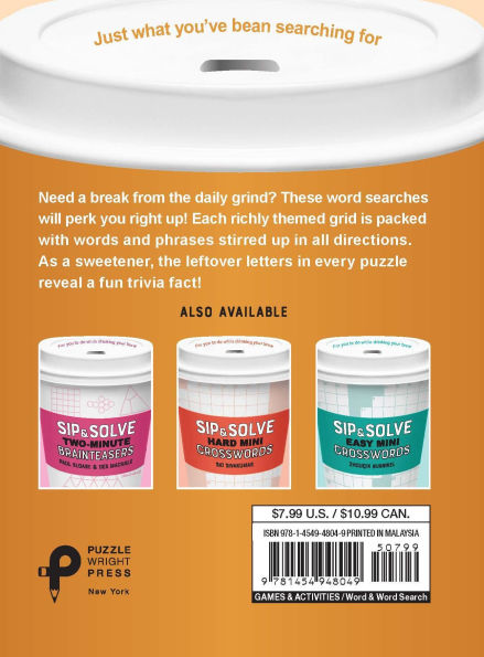 Sip & Solve Mini Word Search Puzzles