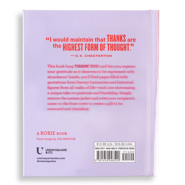 Dear You: Thank You!: A Book's Worth of Gratitude Especially for You