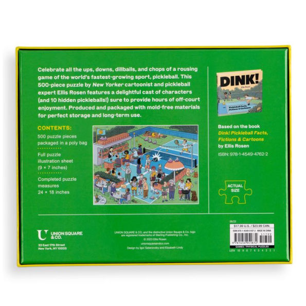 Pickleball Jigsaw Puzzle: 500-Piece Jigsaw Puzzle Based on the Book Dink! (With 10 Hidden Pickleballs to Find)