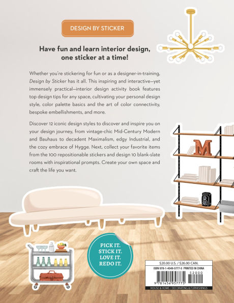 Design by Sticker: An Interior Design Sticker Book for Every Style