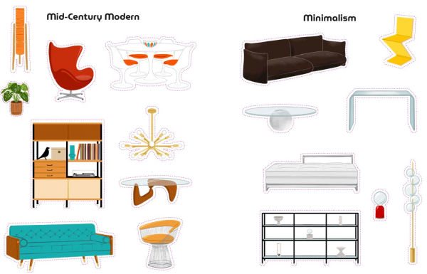 Design by Sticker: An Interior Design Sticker Book for Every Style