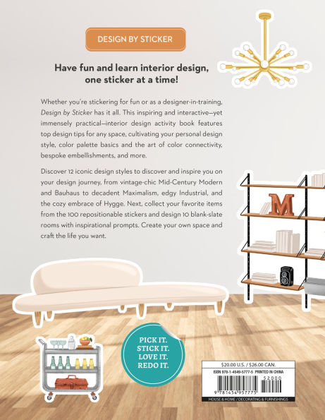 Design by Sticker: An Interior Design Sticker Book for Every Style