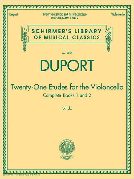 Duport - 21 Etudes for the Violoncello, Complete Books 1 & 2: Schirmer Library of Classics Volume 2095