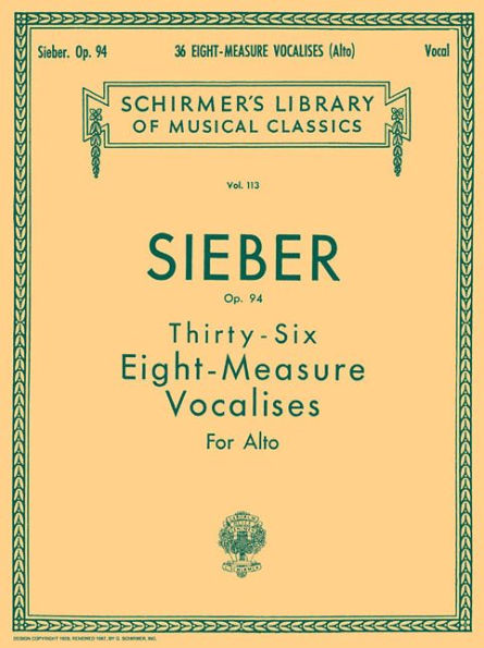 36 Eight-Measure Vocalises, Op. 94: Schirmer Library of Classics Volume 113