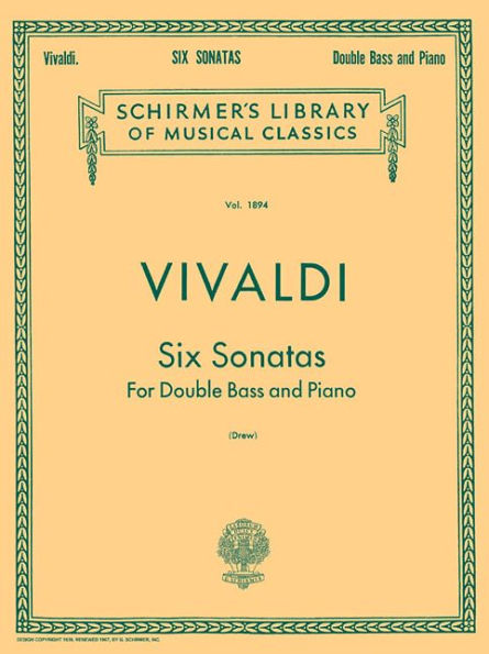 Six Sonatas: Schirmer Library of Classics Volume 1894 Double Bass and Piano