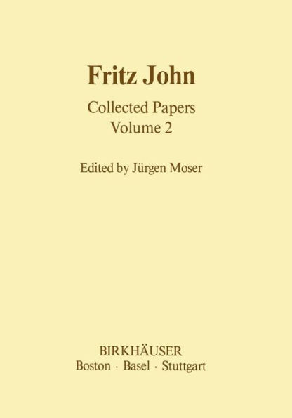 Fritz John Collected Papers: Volume 2