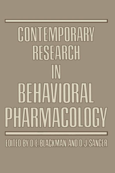 Contemporary Research in Behavioral Pharmacology