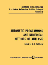 Title: Automatic Programming and Numerical Methods of Analysis, Author: V. N. Faddeeva