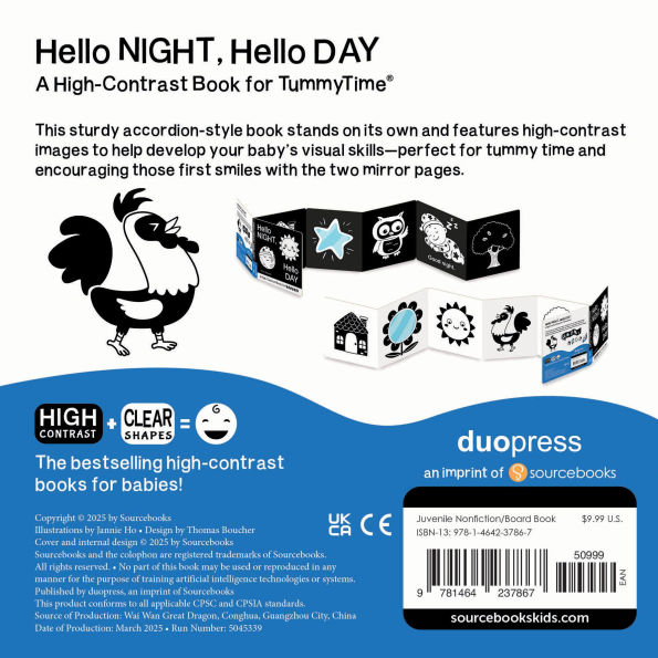 Hello Night, Hello Day: A High-Contrast Book for TummyTime
