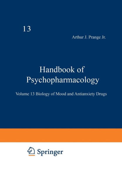 Handbook of Psychopharmacology: Volume 13 Biology of Mood and Antianxiety Drugs