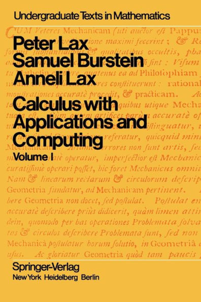 Calculus with Applications and Computing: Volume 1