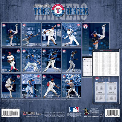 2019 Texas Rangers Team Wall Calendar by MLB Calendar (Wall Calendar