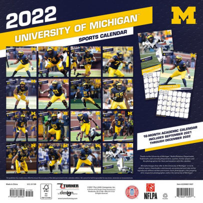 University Of Michigan Academic Calendar Fall 2022 2022 Michigan Wolverines 12X12 Team Wall Calendar By College - Clc | Barnes  & Noble®