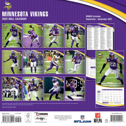 2022 Minnesota Vikings 12X12 Team Wall Calendar By Inc Nfl | Barnes & Noble®