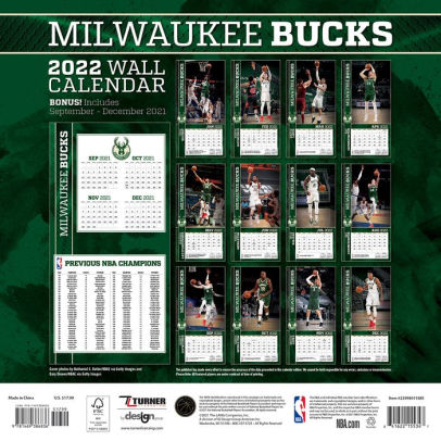 Bucks Schedule 2022 2022 Milwaukee Bucks 12X12 Team Wall Calendar By Nba | Barnes & Noble®