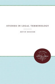 Title: Studies in Legal Terminology, Author: Ervin Hexner