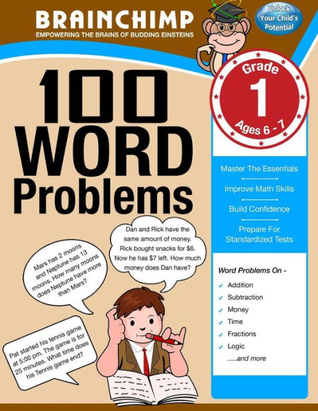 100 Word Problems: 1st Grade Workbook For Ages 6 - 7