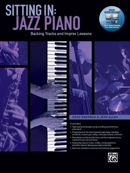 Sitting In -- Jazz Piano: Backing Tracks and Improv Lessons, Book & Online Audio/Software