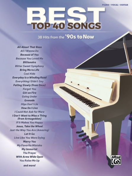 Best Top 40 Songs, '90s to Now: 40 Hits from the '90s to Now (Piano/Vocal/Guitar)