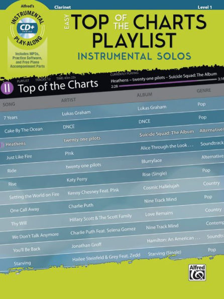 Easy Top of the Charts Playlist Instrumental Solos: Clarinet, Book & CD