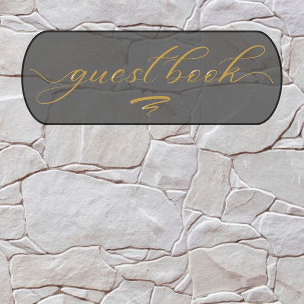 Guest Book Stone Cream Mosaic: Classic Guest Book Organizer Perfect for Your B&B, Hotel, Club, Birthday, Wedding, Special Party or Event