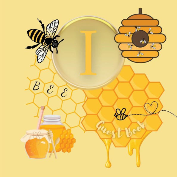 Initial Letter I Guest Book Bee: Fabulous For Your Party - Keepsake of Family and Friends Treasured Messages and Photos