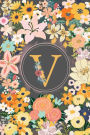 Initial Letter V Flower Garden Notebook: A Simple Initial Letter Floral Themed Lined Notebook