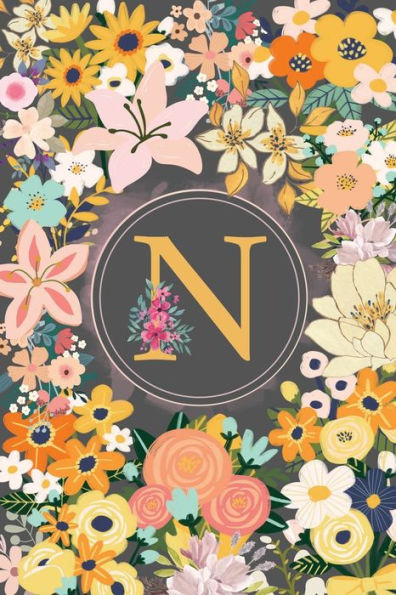 Initial Letter N Flower Garden Notebook: A Simple Initial Letter Floral Themed Lined Notebook