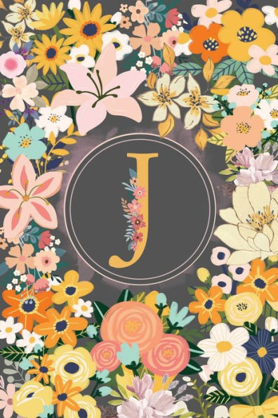 Initial Letter J Flower Garden Notebook: A Simple Initial Letter Floral Themed Lined Notebook