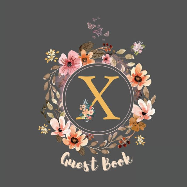 Initial Letter Guest Book Floral Flower: Fabulous For Your Party