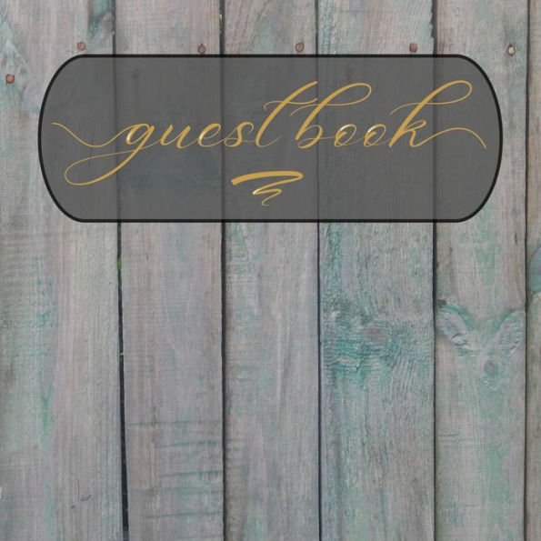 Guest Book Wood Green Panel: Classic Guest Book Organizer Perfect for Your B&B, Hotel, Club, Birthday, Wedding, Special Party or Event