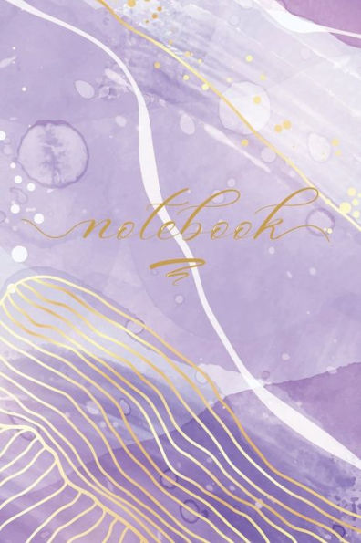Marble Notebook Purple Gold Thread: A Simple Lined Beautiful Marble Cover Notebook