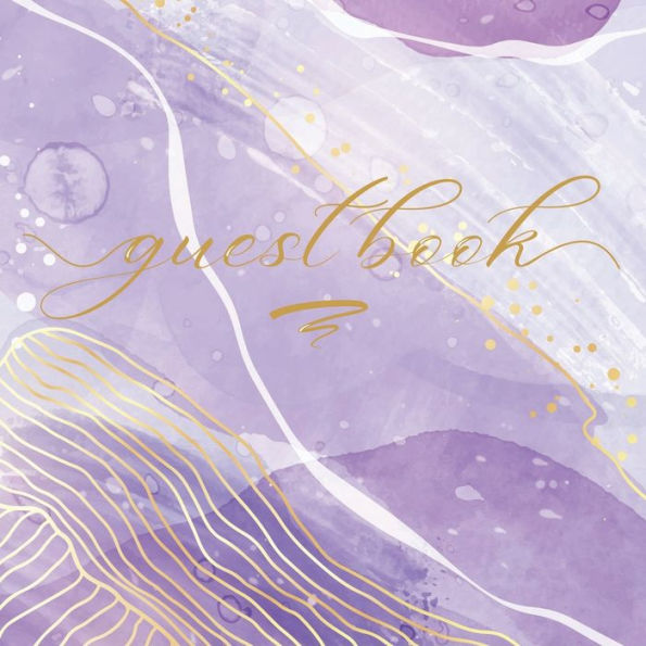 Guest Book Marble Purple Gold Thread: Classic Guest Book Organizer Perfect For Your B&B, Hotel, Club, Birthday, Wedding, Special Party or Event