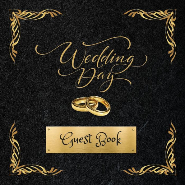 Wedding Party Guest Book Black Gold: Fabulous For Your Wedding Party - Keepsake of Family and Friends Treasured Messages and Photos