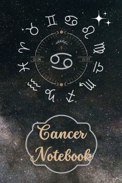 Cancer Star Sign Zodiac Birthday Notebook: A Simple Lined Zodiac Themed Notebook