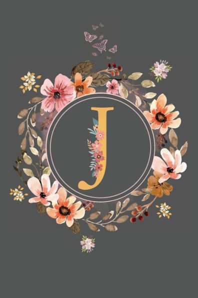 Initial Letter J Floral Flower Notebook: A Simple Initial Letter Floral Themed Lined Notebook