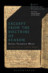 Title: Excerpt from the Doctrine of Reason, Author: Georg Friedrich Meier