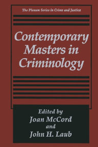 Title: Contemporary Masters in Criminology, Author: Joan McCord