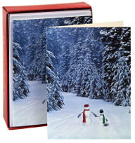 Title: Snowman And Snowchild Walking Through Snowy Woods Christmas Boxed Card, Author: Graphique De France