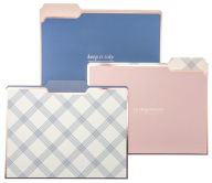 Title: Blue Plaid File Folders Set of 9