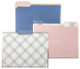 Blue Plaid File Folders Set of 9