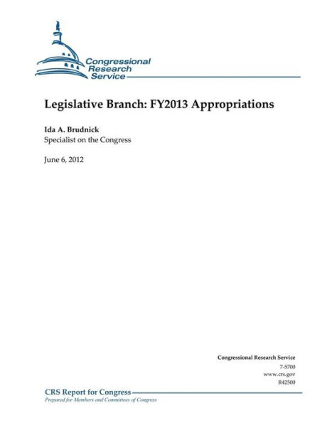 Legislative Branch: FY2013 Appropriations