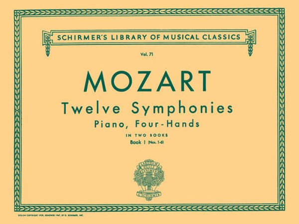 12 Symphonies - Book 1: Nos. 1-6: Schirmer Library of Classics Volume 71 Piano Duet