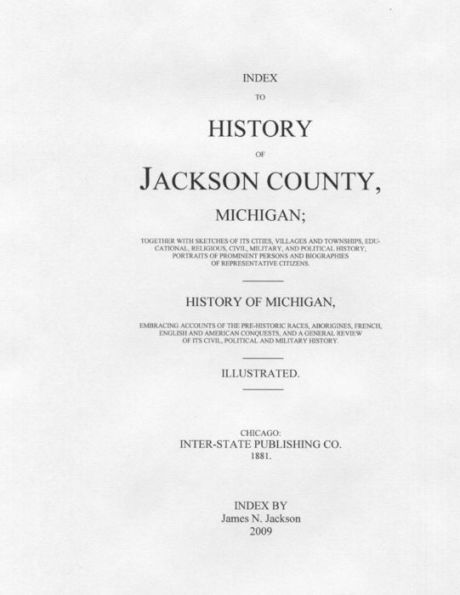 Index to DeLand's History of Jackson County, Michigan