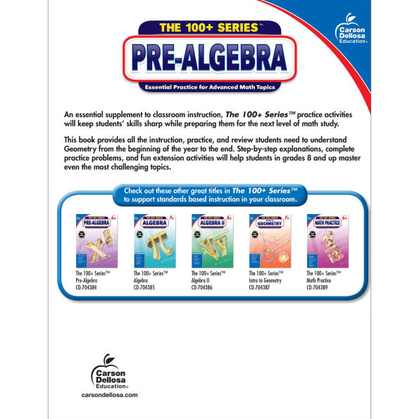 Pre-Algebra, Grades 6 - 8